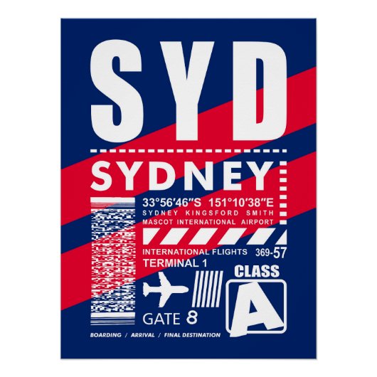 SYD Flughafen Sydney Poster (Vorderseite)