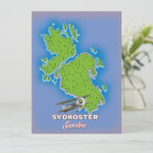 Sydkoster Schweden Vintage Karte Reiseplakat. (Stehend Vorderseite)