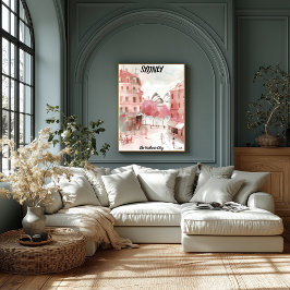 Sydney Acuarela Urbana: La Ciudad del Puerto Poster