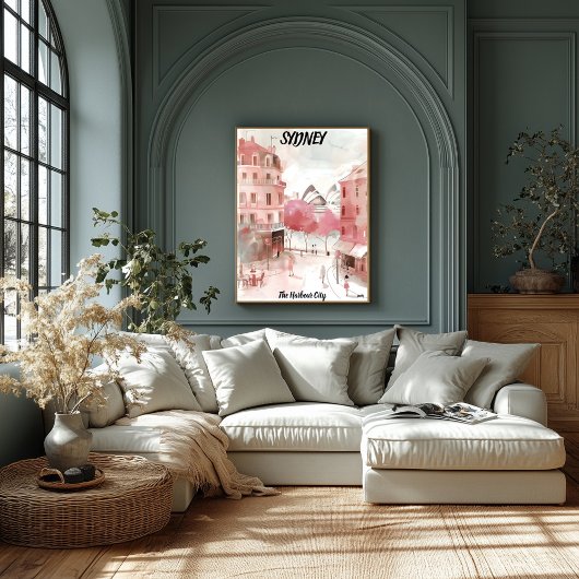 Sydney Acuarela Urbana: La Ciudad del Puerto Poster