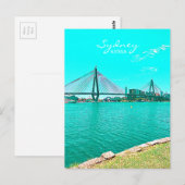 Sydney ANZAC Bridge ist eine Hafenstadt Postkarte (Vorne/Hinten)