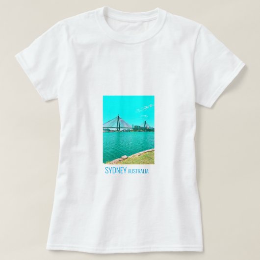 Sydney ANZAC Bridge ist eine Hafenstadt T-Shirt (Design vorne)