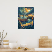 Sydney at Night: Elegante an der Oper Poster (Küche)
