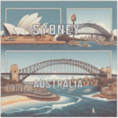 Sydney Australia 3 Inch Vinyl Sticker (Vorderseite)