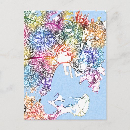 Sydney Australia City Map Postkarte (Vorderseite)