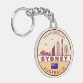 Sydney Australia City Skyline Emblem Schlüsselanhänger (Vorderseite links)
