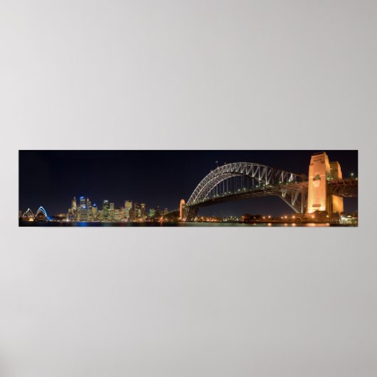 Sydney australia Harbour Bridge am Abend Panorama Poster (Vorne)