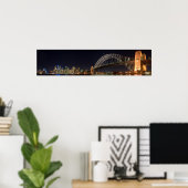 Sydney australia Harbour Bridge am Abend Panorama Poster (Heimbüro)