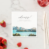 SYDNEY AUSTRALIA Hochzeit der Wasserfarbe Strand S Serviette (Beispiel)