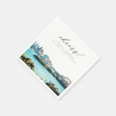 SYDNEY AUSTRALIA Hochzeit der Wasserfarbe Strand S Serviette (Ecke)