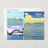 Sydney Australia Icons Postcard Postkarte (Vorne/Hinten)
