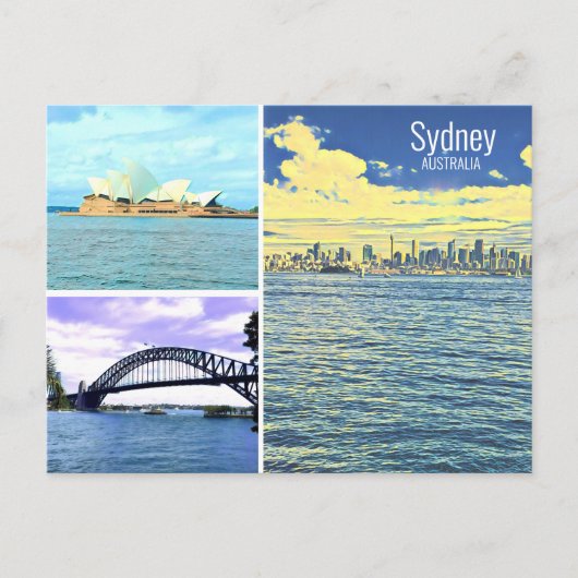 Sydney Australia Icons Postcard Postkarte (Vorderseite)