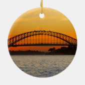 Sydney Australia Landschaftlicher Weihnachtsschmuc Keramikornament (Hinten)