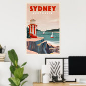 Sydney, Australia Lighthouse Vintage Travel Poster (Heimbüro)