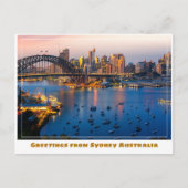 Sydney Australia mit Blue Harbour Postkarte (Vorderseite)