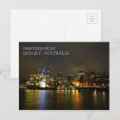Sydney Australia: nächtlich Postkarte (Vorne/Hinten)
