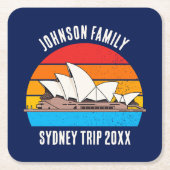 Sydney Australia Opernhaus Custom Blue Rechteckiger Pappuntersetzer (Vorderseite)