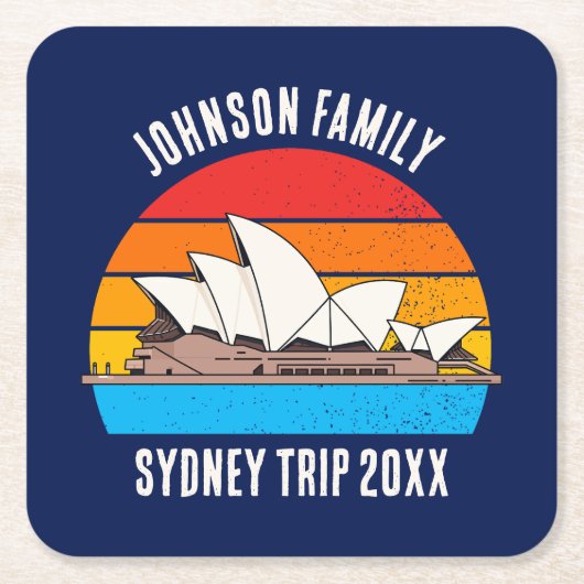 Sydney Australia Opernhaus Custom Blue Rechteckiger Pappuntersetzer (Vorderseite)