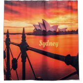 Sydney Australia Opernhaus Orange Sky Duschvorhang (Vorderseite)