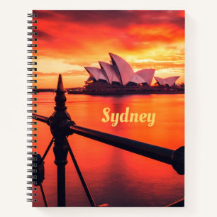 Sydney Australia Opernhaus Orange Sky Notizblock