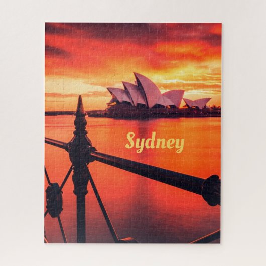 Sydney Australia Opernhaus Orange Sky Puzzle (Vertikal)