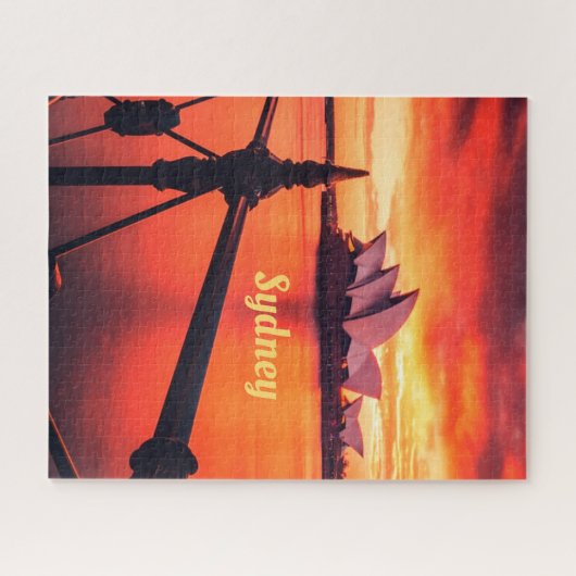 Sydney Australia Opernhaus Orange Sky Puzzle (Horizontal)