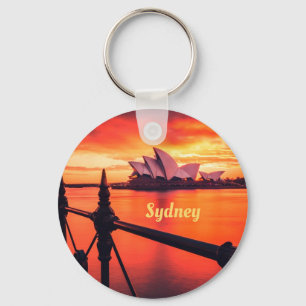 Sydney Australia Opernhaus Orange Sky Schlüsselanhänger