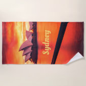 Sydney Australia Opernhaus Orange Sky Strandtuch (Vorderseite)