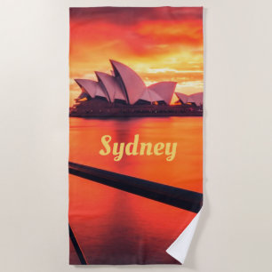 Sydney Australia Opernhaus Orange Sky Strandtuch