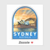 Sydney Australia Reisen Art Vintag Aufkleber (Blatt)