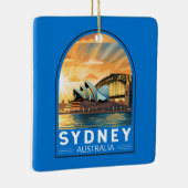 Sydney Australia Reisen Art Vintag Keramikornament (Rechts)