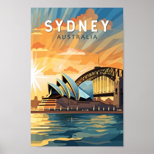 Sydney Australia Reisen Art Vintag Poster (Vorne)