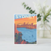 Sydney Australia Reisen Art Vintag Postkarte (Stehend Vorderseite)