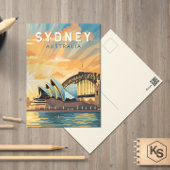 Sydney Australia Reisen Art Vintag Postkarte