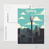 Sydney Australia Reisen Art Vintag Postkarte (Vorne/Hinten)