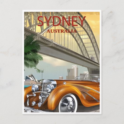 Sydney Australia Reisen Art Vintag Postkarte (Vorderseite)