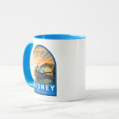 Sydney Australia Reisen Art Vintag Tasse (Vorderseite Links)