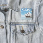 Sydney Australia Reiseposter Button (Beispiel)
