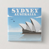 Sydney Australia Reiseposter Button (Vorderseite)