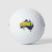 Sydney Australia Retro Kangaroo und Flag Vintag Golfball (Vorderseite)