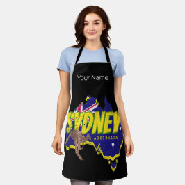 Sydney Australia Retro Kangaroo und Flag Vintag Schürze