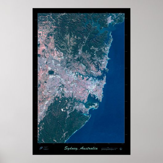 Sydney Australia - Satellitenposter-Foto Poster (Vorne)