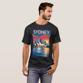 Sydney Australia Skyline Sunset Retro Travel T-Shirt (Vorne ganz)