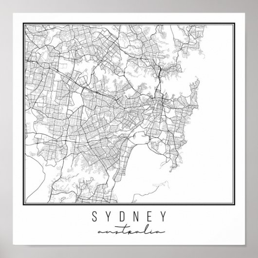 Sydney Australia Street Map Poster (Vorne)