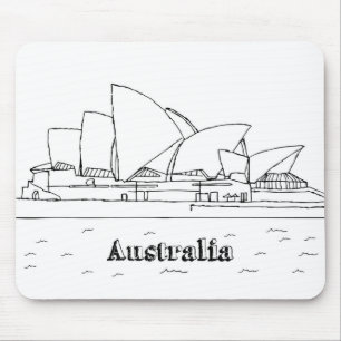 Sydney Australia Vacation Zeichnend Urlaub Art Tra Mousepad