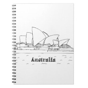 Sydney Australia Vacation Zeichnend Urlaub Art Tra Notizblock