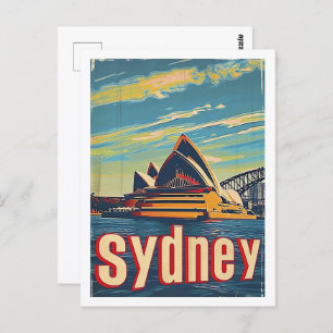 Sydney Australia Vintag Famous Travel Place Postkarte