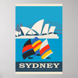 Sydney Australia Vintage Travel Poster