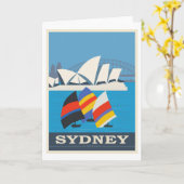 Sydney, Australia Vintage Travel Poster Karte (Gelbe Blume)