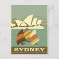 Sydney Australia Vintage Travel Poster